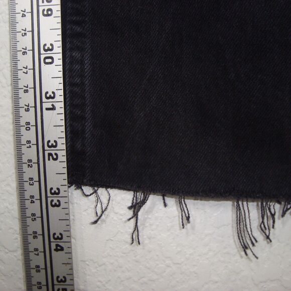 NEW! Zara Womens High Rise Full Length Wide Leg Raw Hem Black Jeans Size 14 - Picture 8 of 12